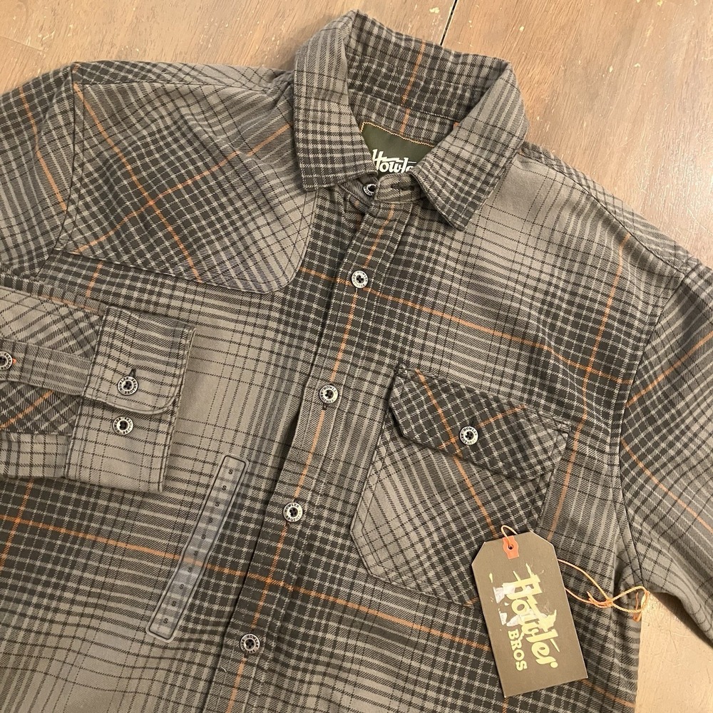 Howler Brothers Shirt Harker's Flannel Plaid Gray Mens Small New NWT Long Sleeve